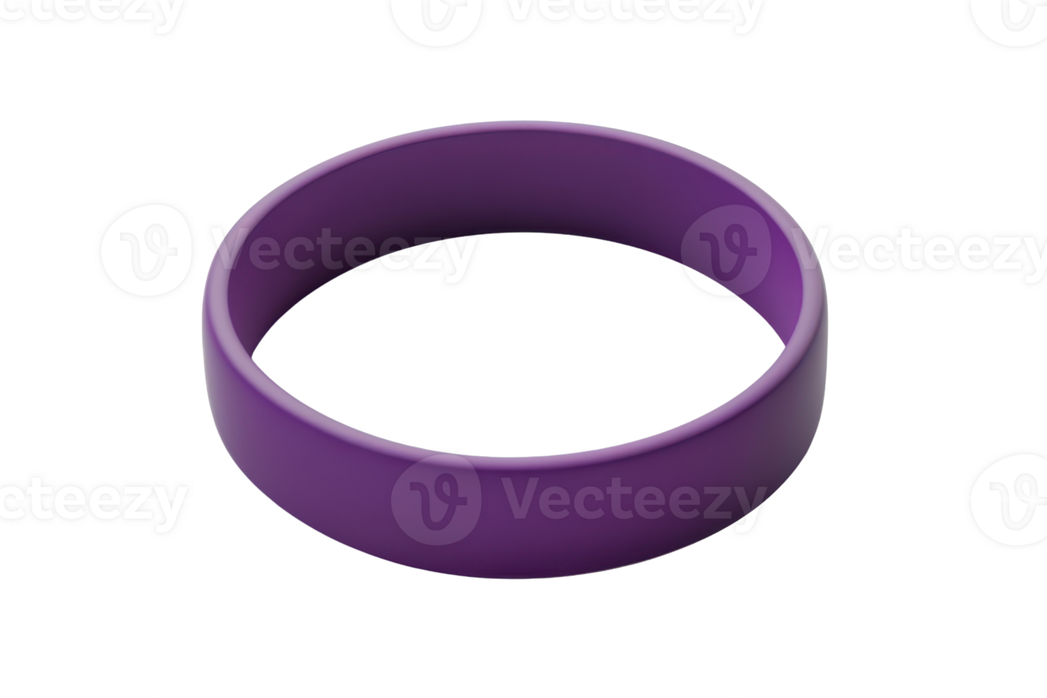 Close-up of a purple silicone wristband on a transparent background. Ideal for promotional materials, awareness campaigns, and fashion accessories. png