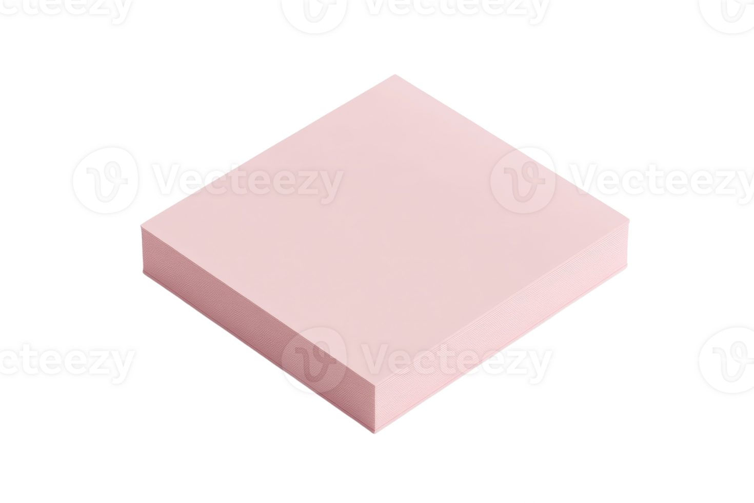 Pink square sticky note on a transparent background. Isolated adhesive reminder for office or school use. Minimalist and tidy organization tool. png