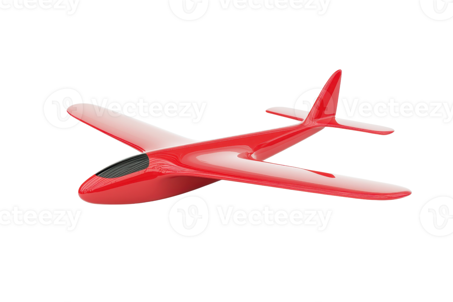 Red model glider airplane isolated on a transparent background. perfect for aviation, hobby, and travel-related concepts. png