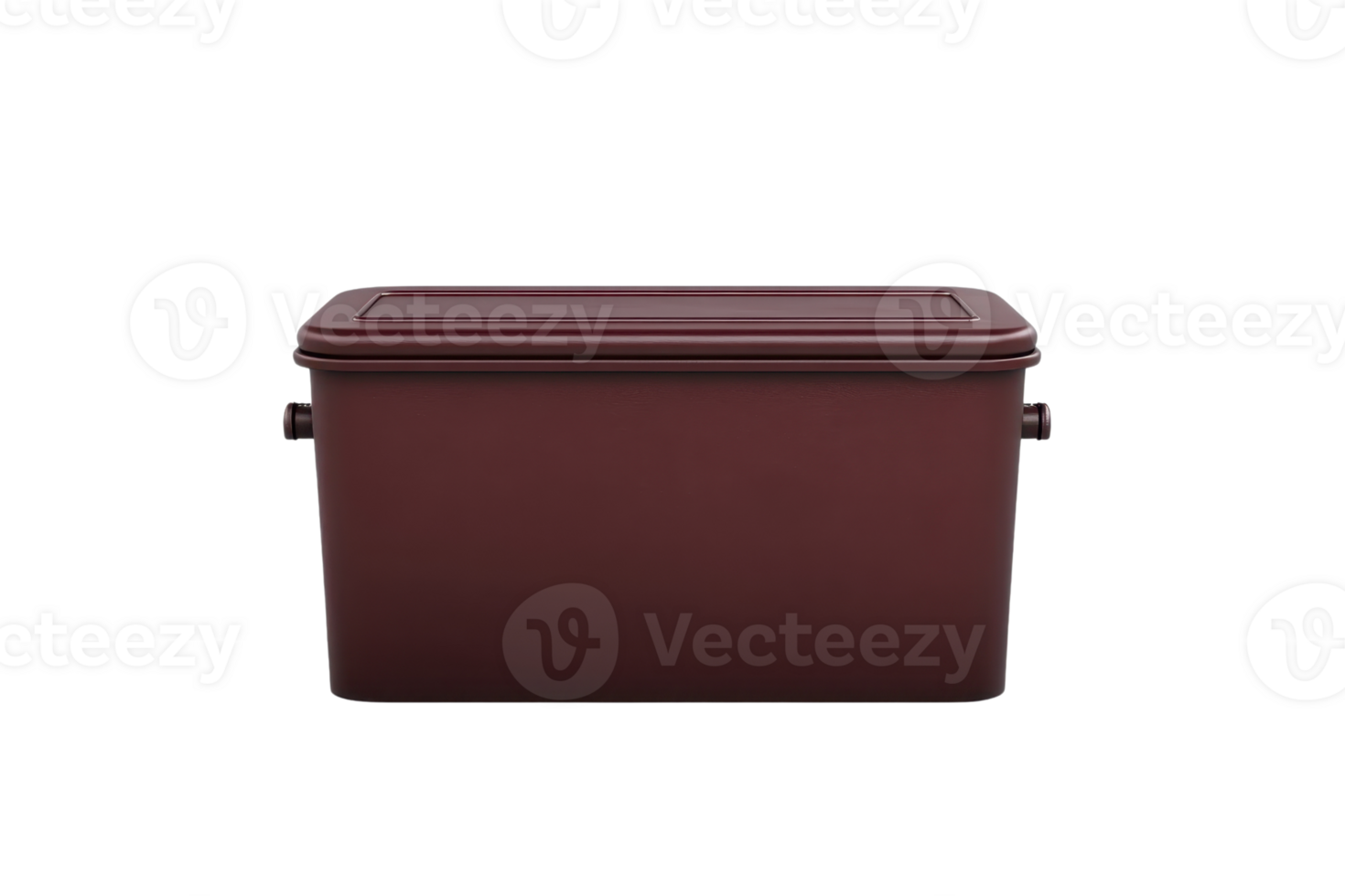 Rectangular maroon container with lid, ideal for storage and organization. Perfect for household, office, or travel use. Versatile and durable design. png
