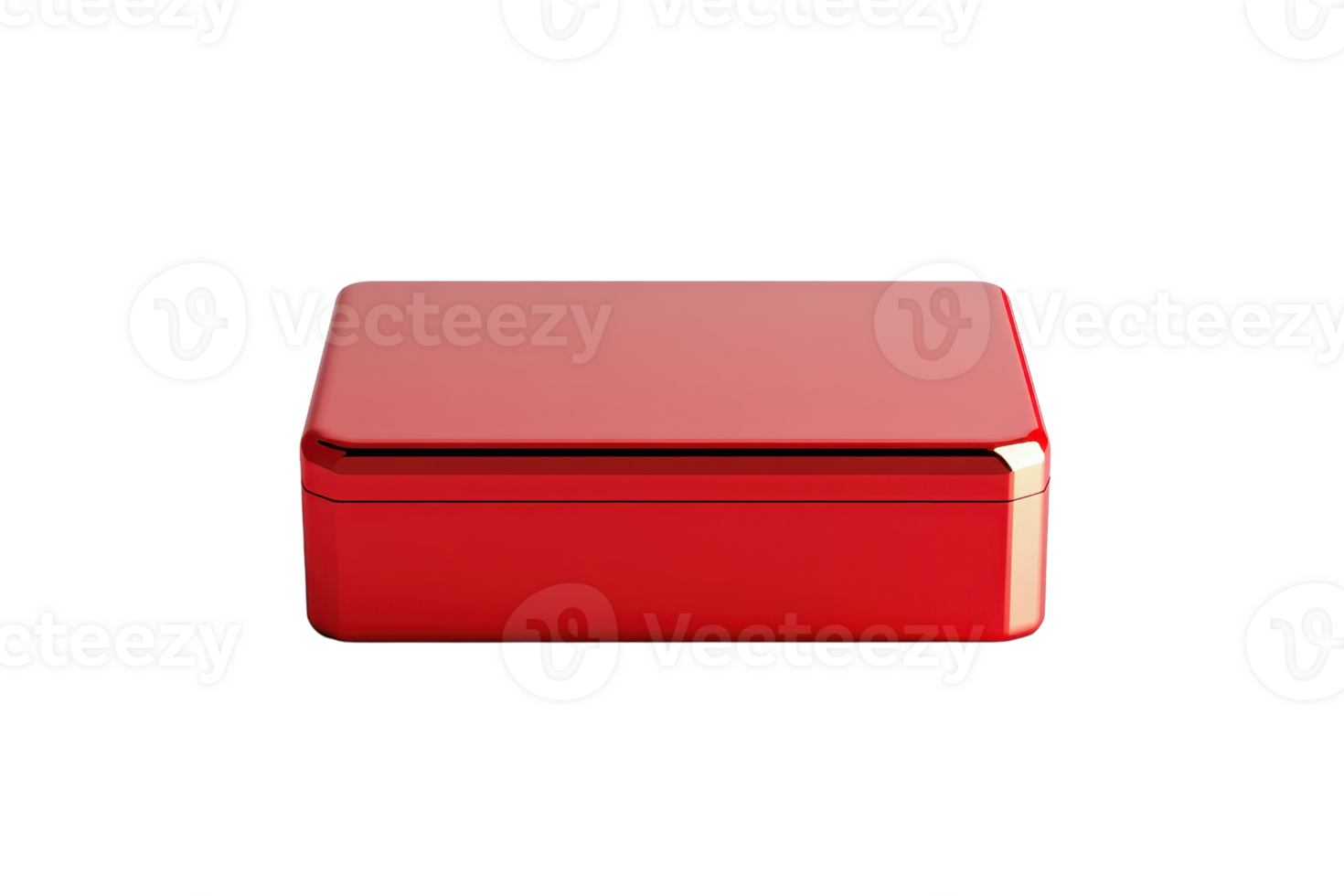 Sleek red metal box isolated on transparent background. Perfect for packaging, storage, and gifting. Minimalist design and versatile use in various settings. png