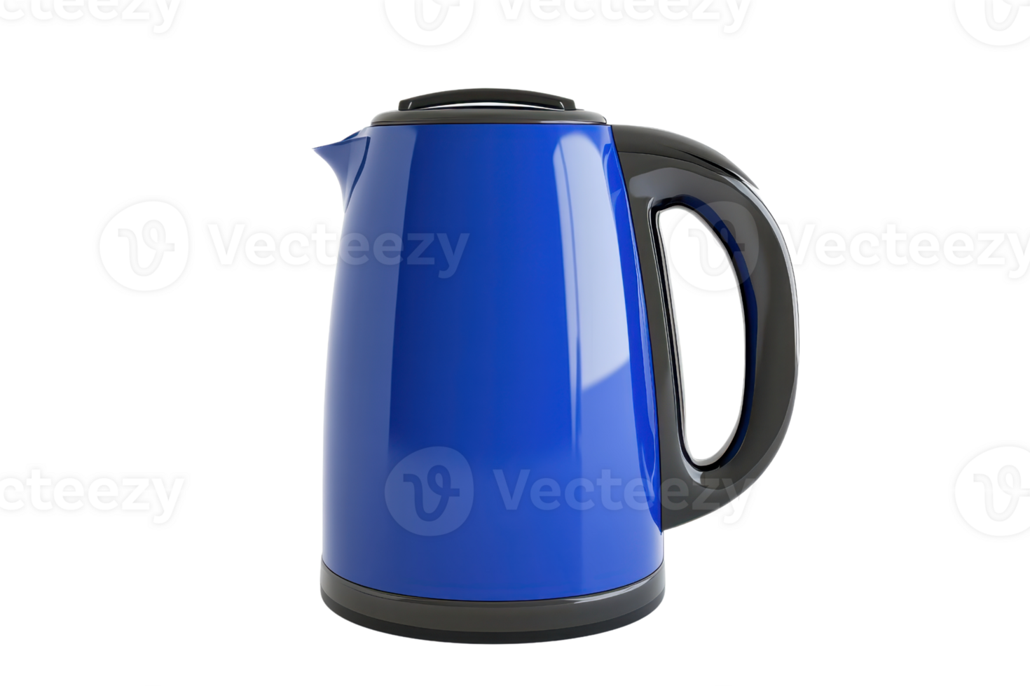 Sleek blue electric kettle isolated on transparent background. modern design, kitchen appliance, perfect for boiling water quickly. png