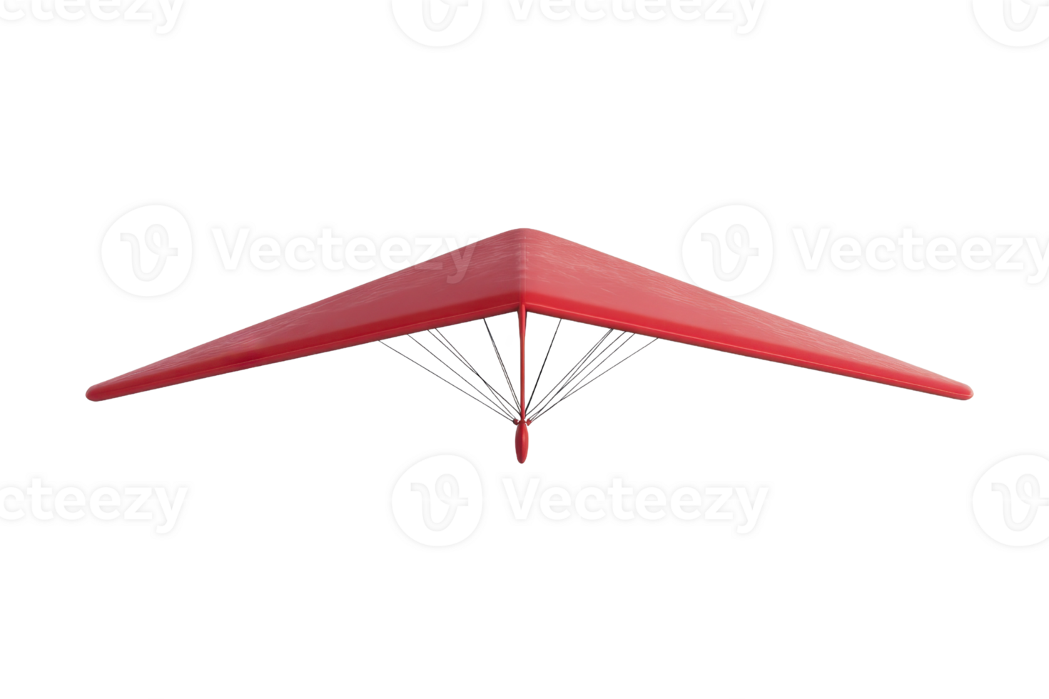 Red hang glider isolated on a transparent background. showcasing a sleek aerodynamic design for adventurous flying experiences. png
