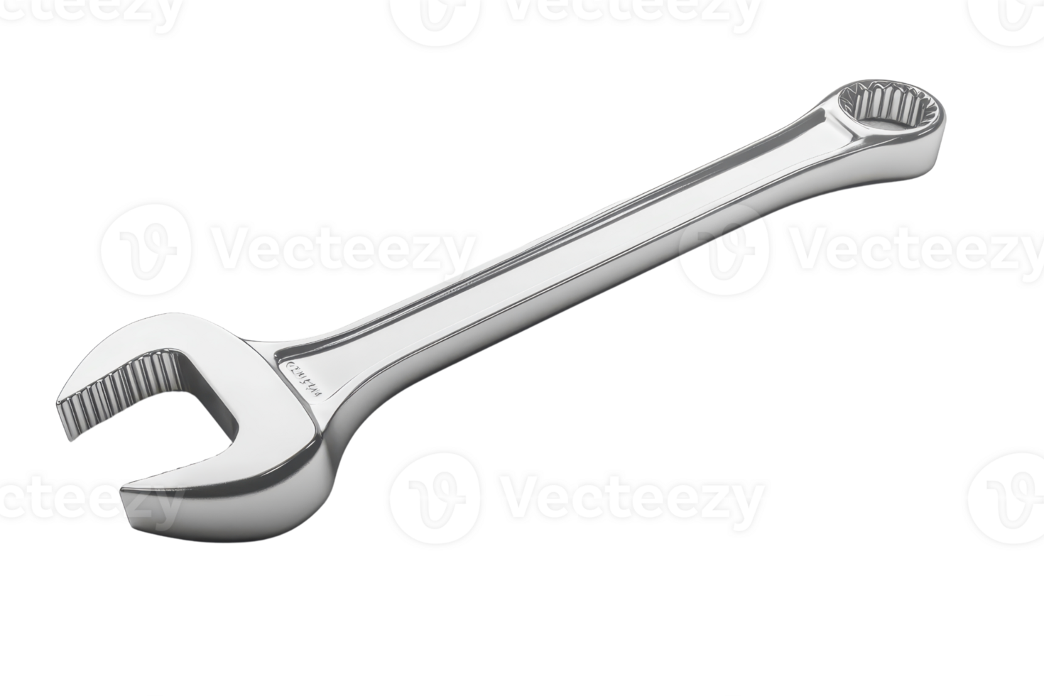 A shiny metal wrench isolated on a transparent background. Perfect image for tools, hardware, or construction-related content. png