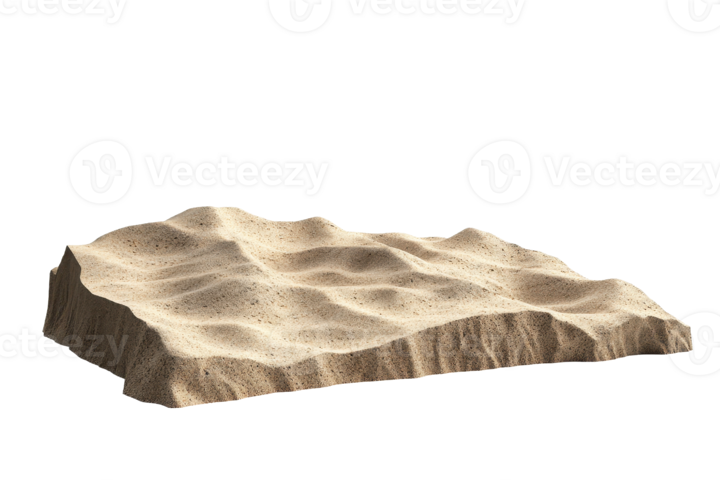 High-quality image of a realistic patch of sand, ideal for use in architecture, design, and educational projects. png