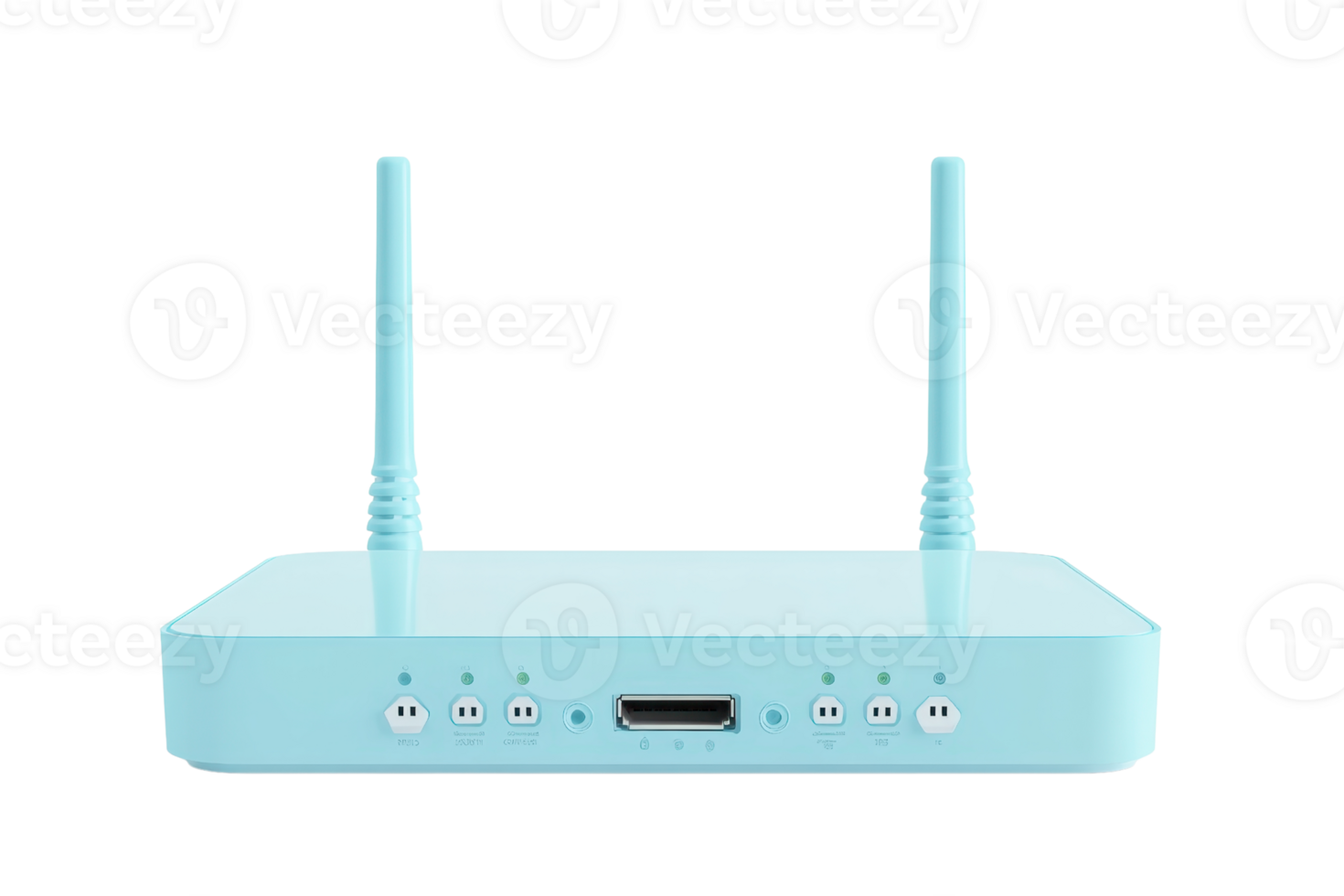 Modern blue wireless router with dual antennas designed for high-speed internet connectivity and seamless network performance. png