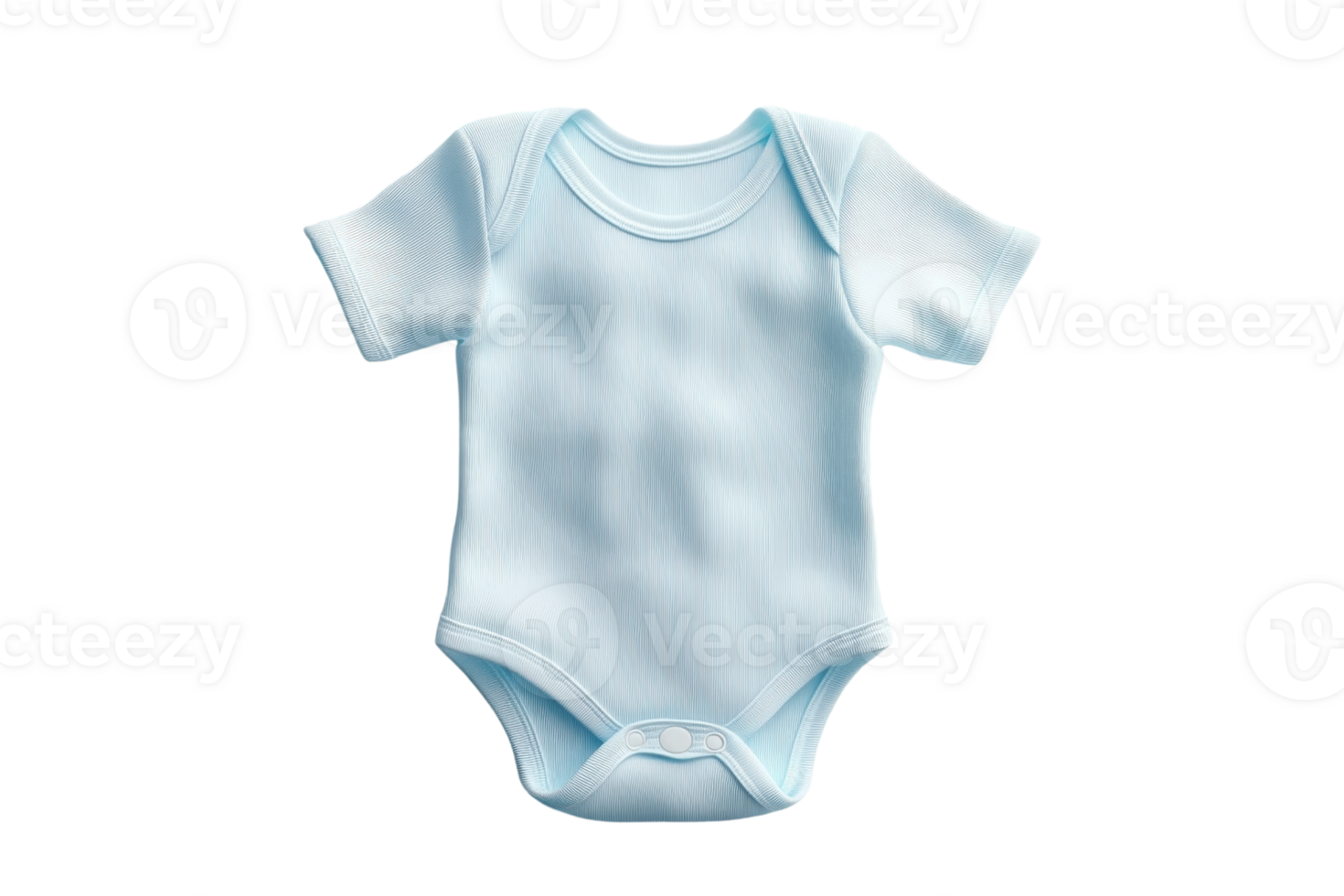 Soft light blue baby onesie isolated on transparent background. Ideal for baby apparel, baby gifts, and newborn clothing concepts. png