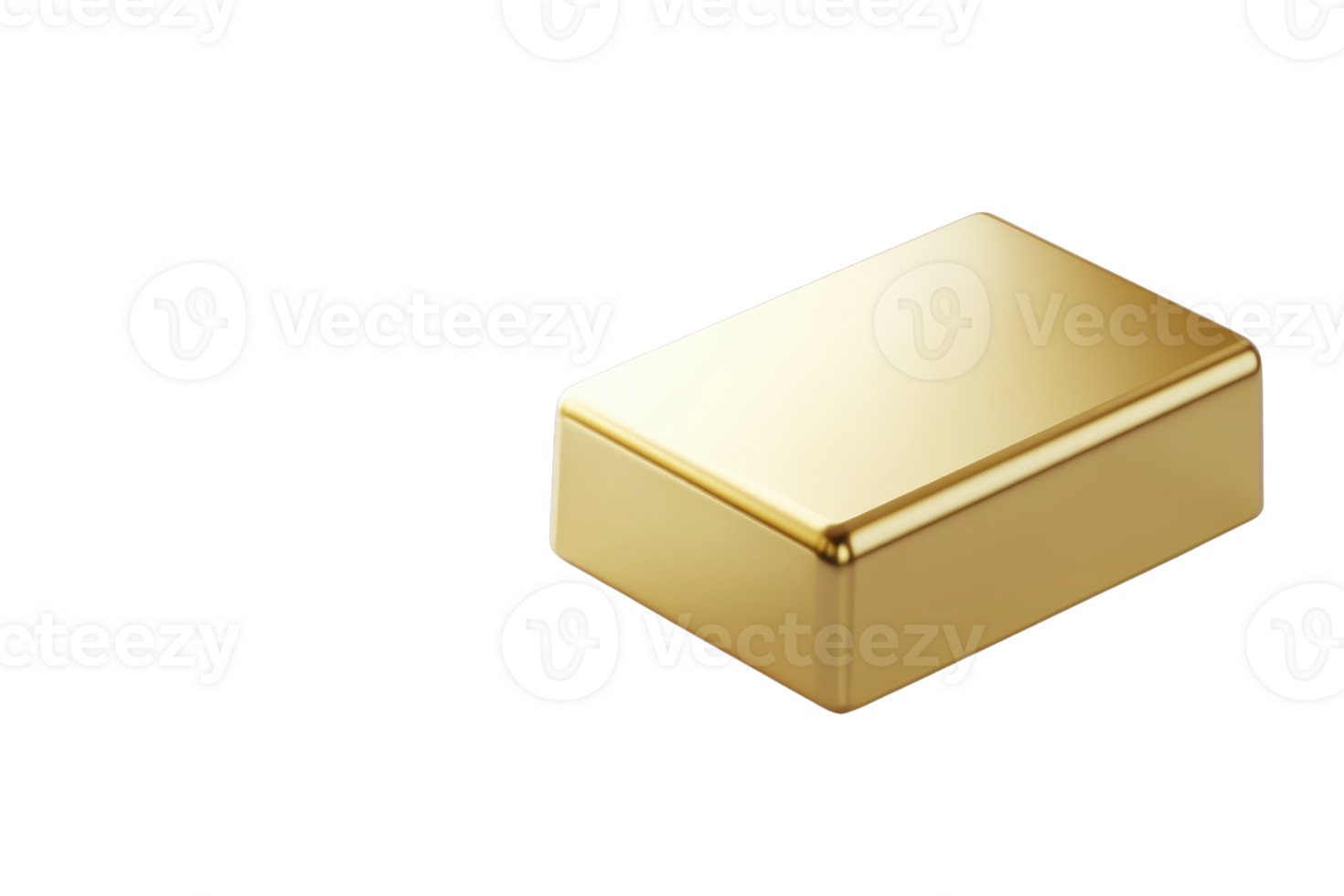 Shiny gold bar isolated on transparent background. symbolizing wealth, investment, and financial security. png
