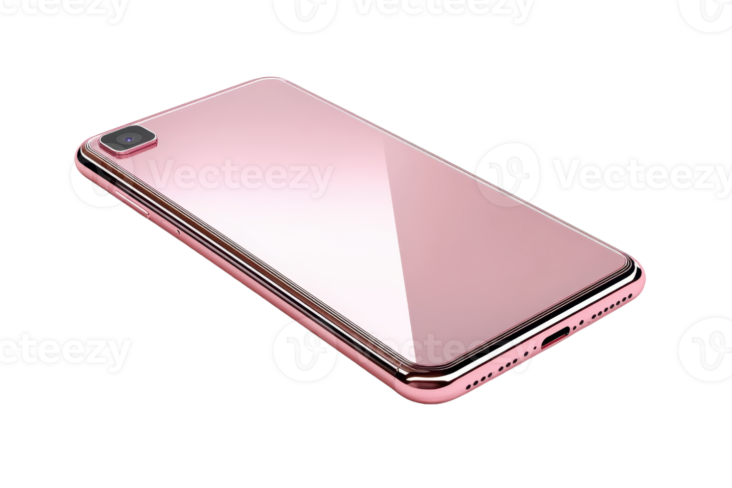 High-resolution image of a sleek pink smartphone, showcasing its minimalistic design and modern aesthetics. Perfect for tech-related projects. png