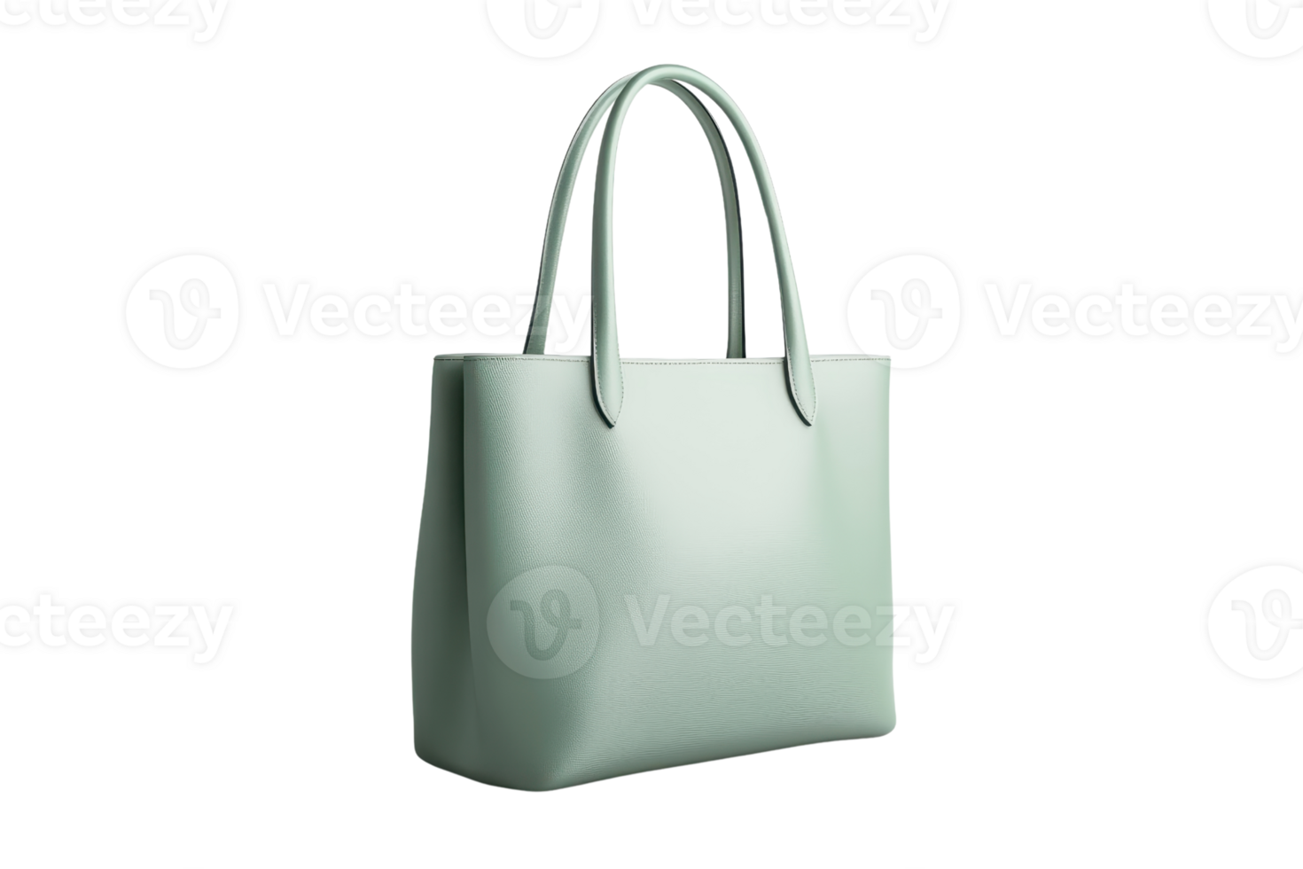 Elegant light green handbag with a sleek design and sturdy handles, perfect for everyday use or special occasions. png