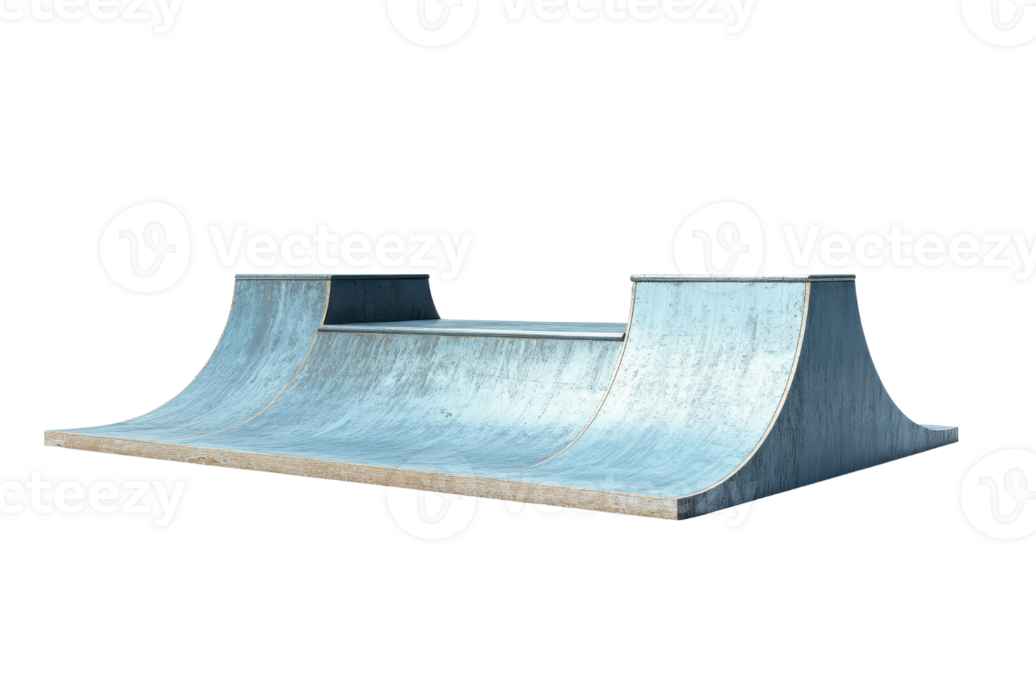 Isolated image of a metal skateboard ramp designed for performing tricks, jumps, and stunts in skate parks. png