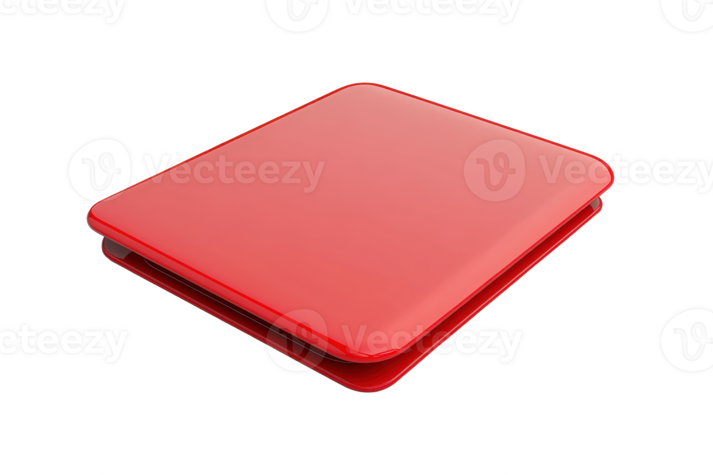 Sleek red laptop with a modern design, isolated on a transparent background. Perfect for high-tech, business, or educational concepts. png