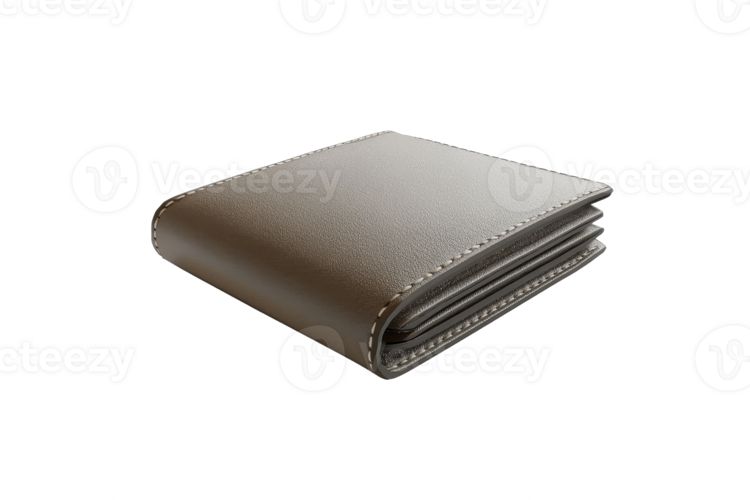High-quality leather wallet closed and folded, isolated on a transparent background. ideal for finance and fashion concepts. png