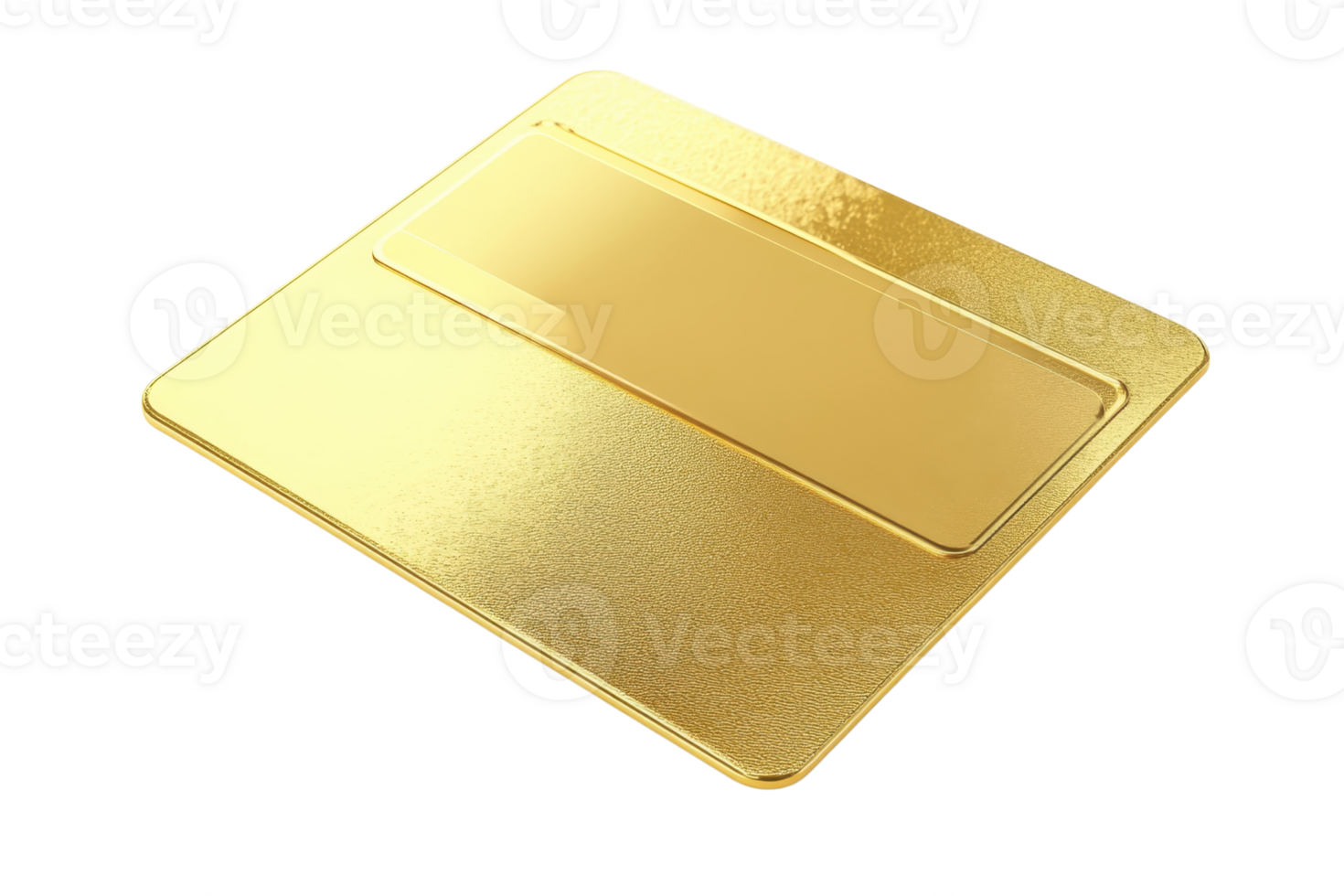 High-quality image of a stylish golden card with a blank space for customization. Ideal for finance, luxury, or business themes. png