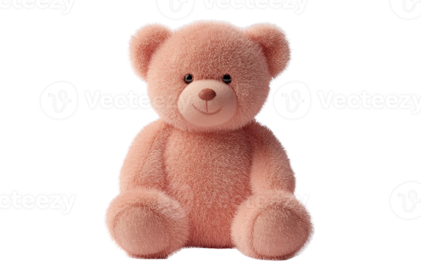 Adorable and soft pink teddy bear, perfect for kids' gifts and nursery decor, isolated on a transparent background. png