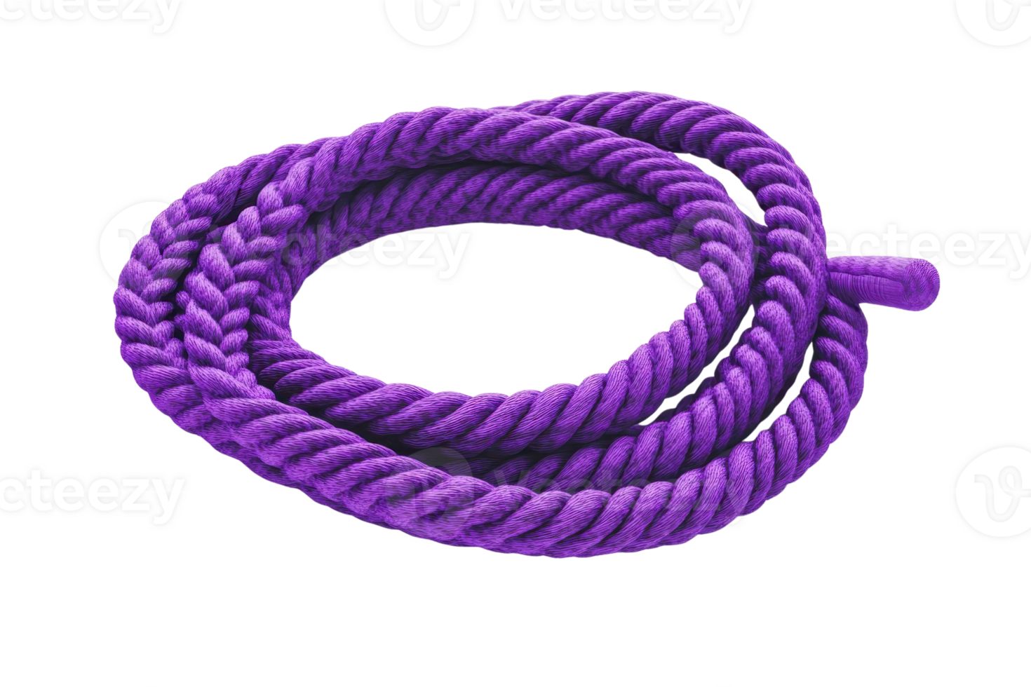 Coiled purple rope isolated on a transparent background. Ideal for nautical, marine, and outdoor adventure themes. png