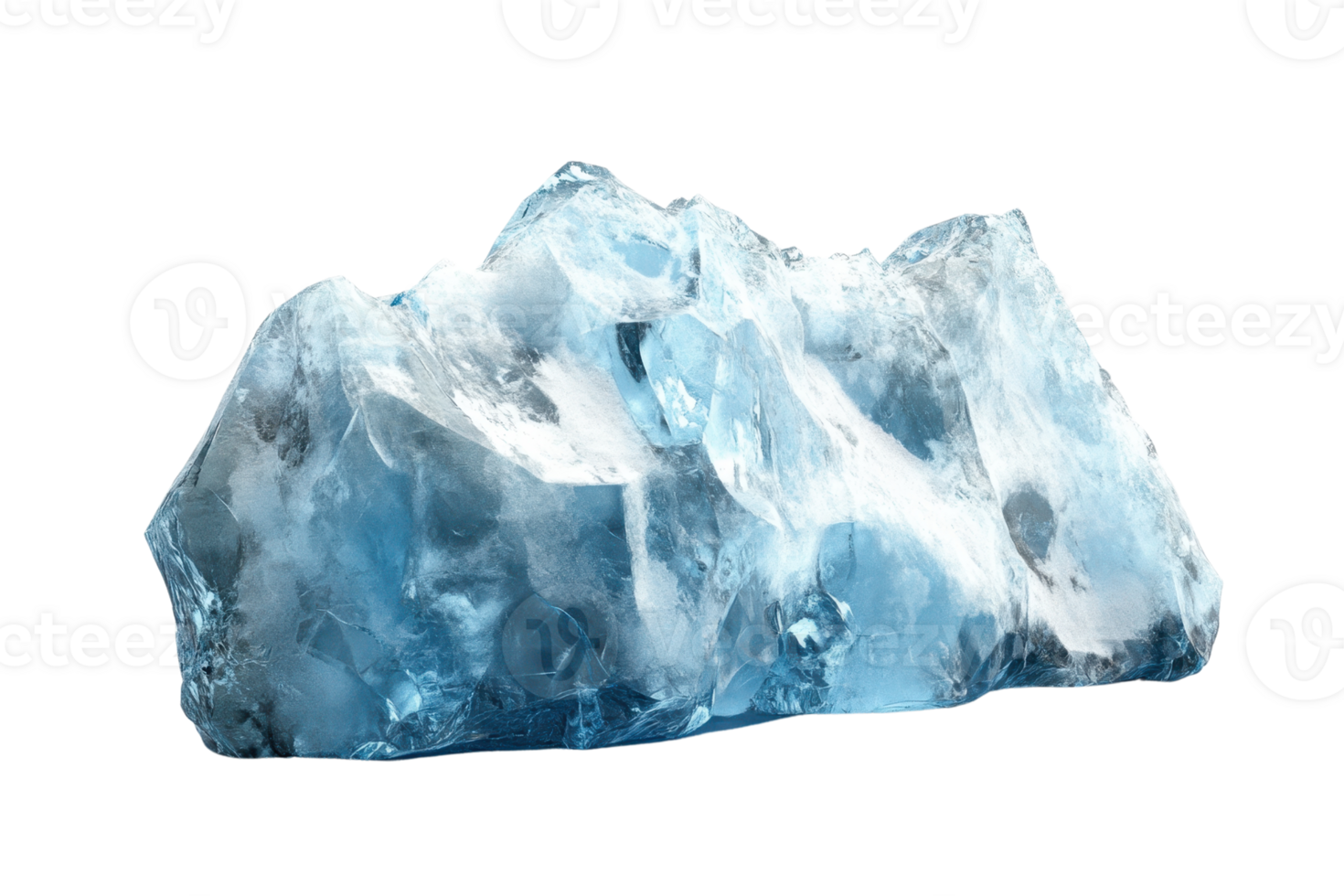 Beautiful blue crystal with intricate structures and patterns, perfect for use in design projects, nature themes, and educational materials. png