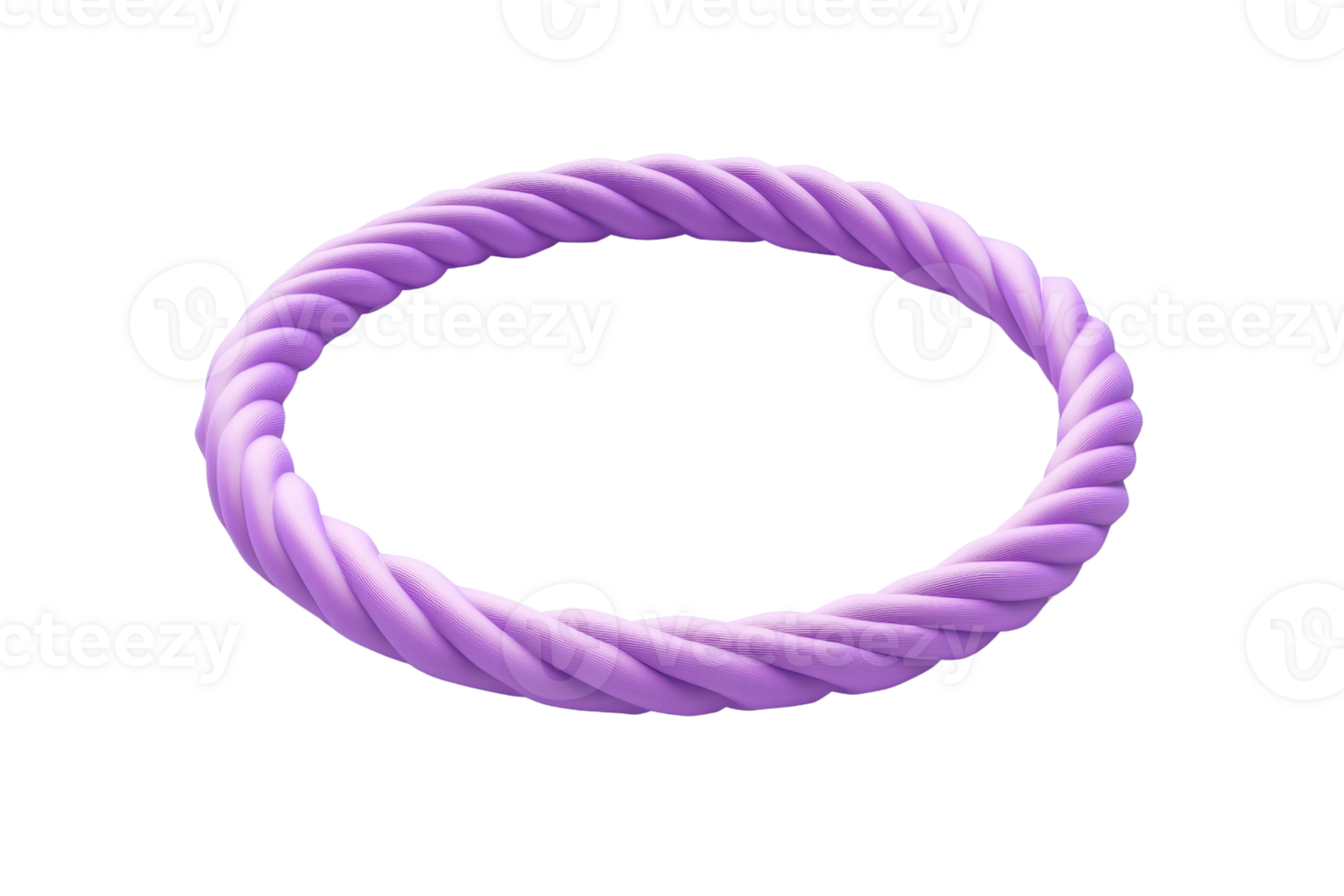 A 3D-rendered image of a purple, twisted circular bracelet on a transparent background. perfect for jewelry and fashion design projects. png