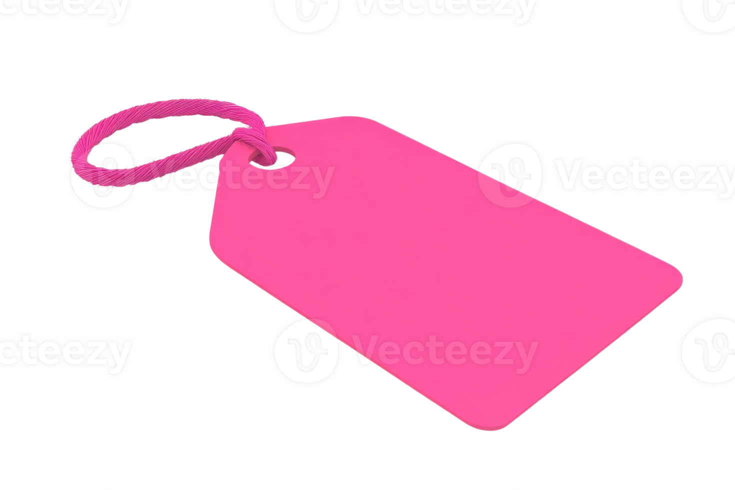 Bright pink blank luggage tag isolated on a transparent background. perfect for travel, identification, and organization needs. png