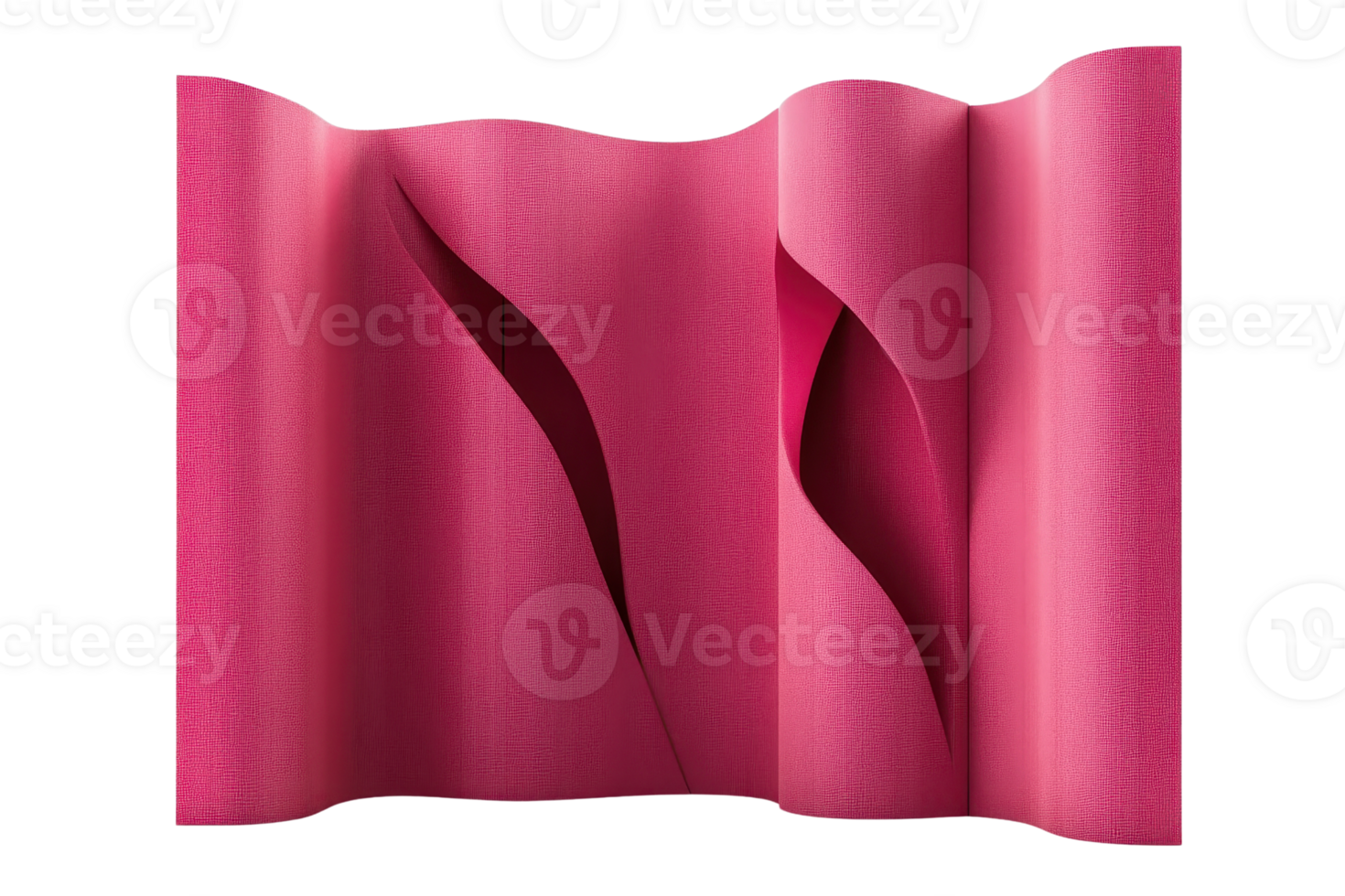 Abstract red folded paper pattern with curved lines creating a modern artistic design. Suitable for backgrounds and textures. png