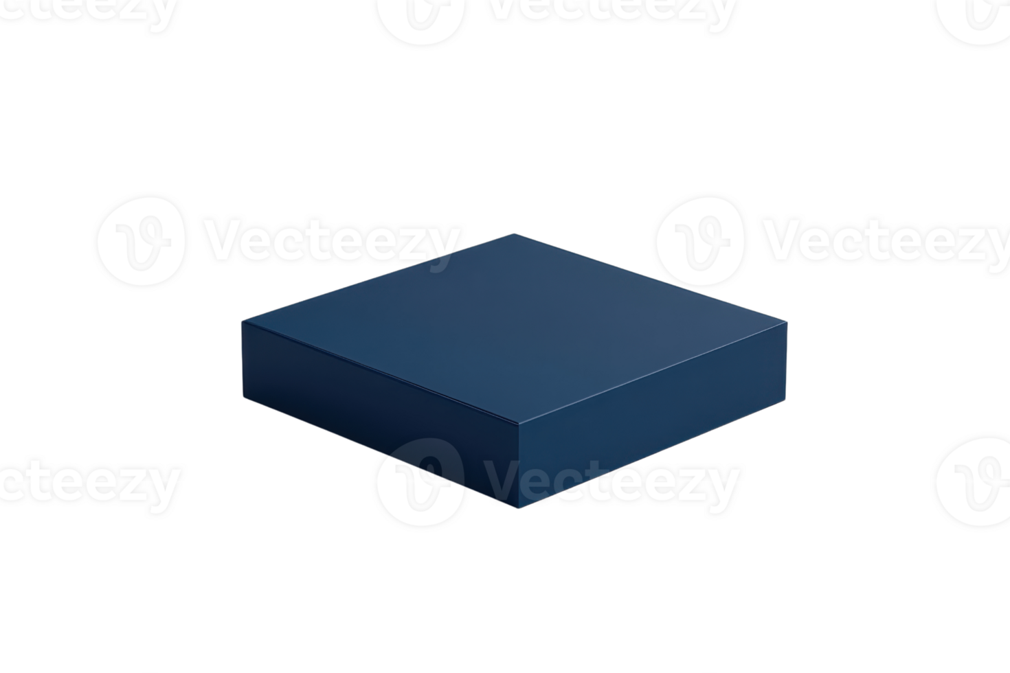 Minimalistic dark blue square box isolated on transparent background. perfect for packaging design, branding, and product presentations. png