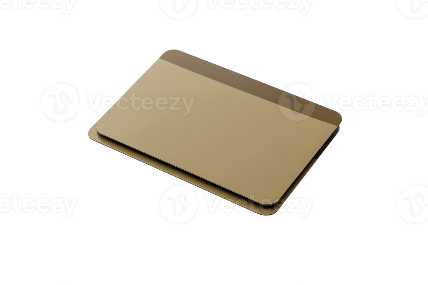 Simple gold-colored rectangular surface isolated on transparent background. ideal for design, tech, or business themes. png