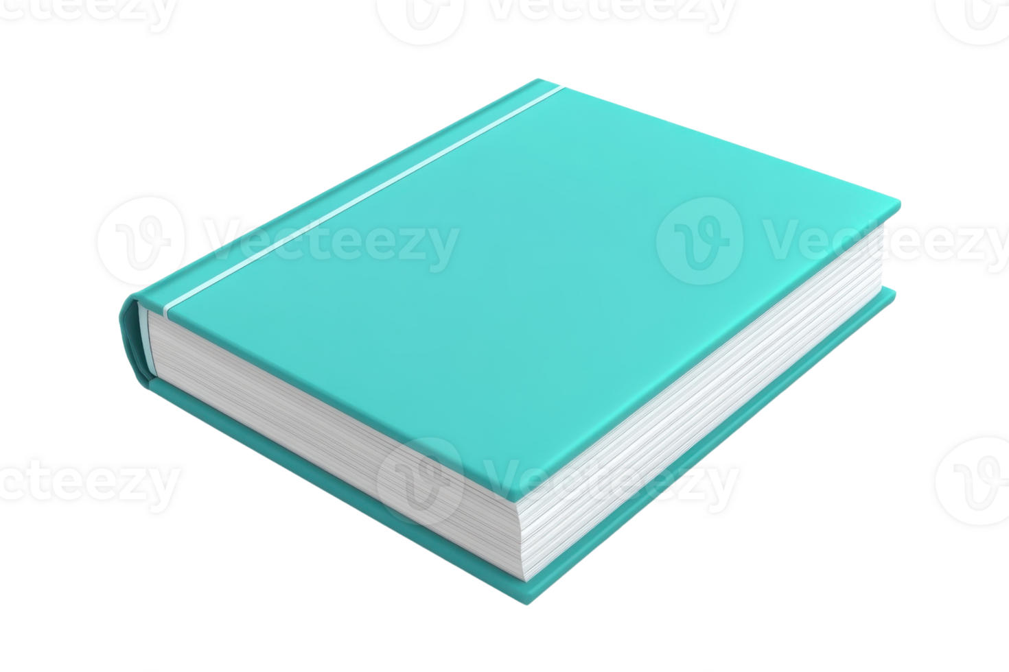 Closed turquoise book with a plain cover, isolated on a transparent background. Ideal for education, literature, and reading concepts. png