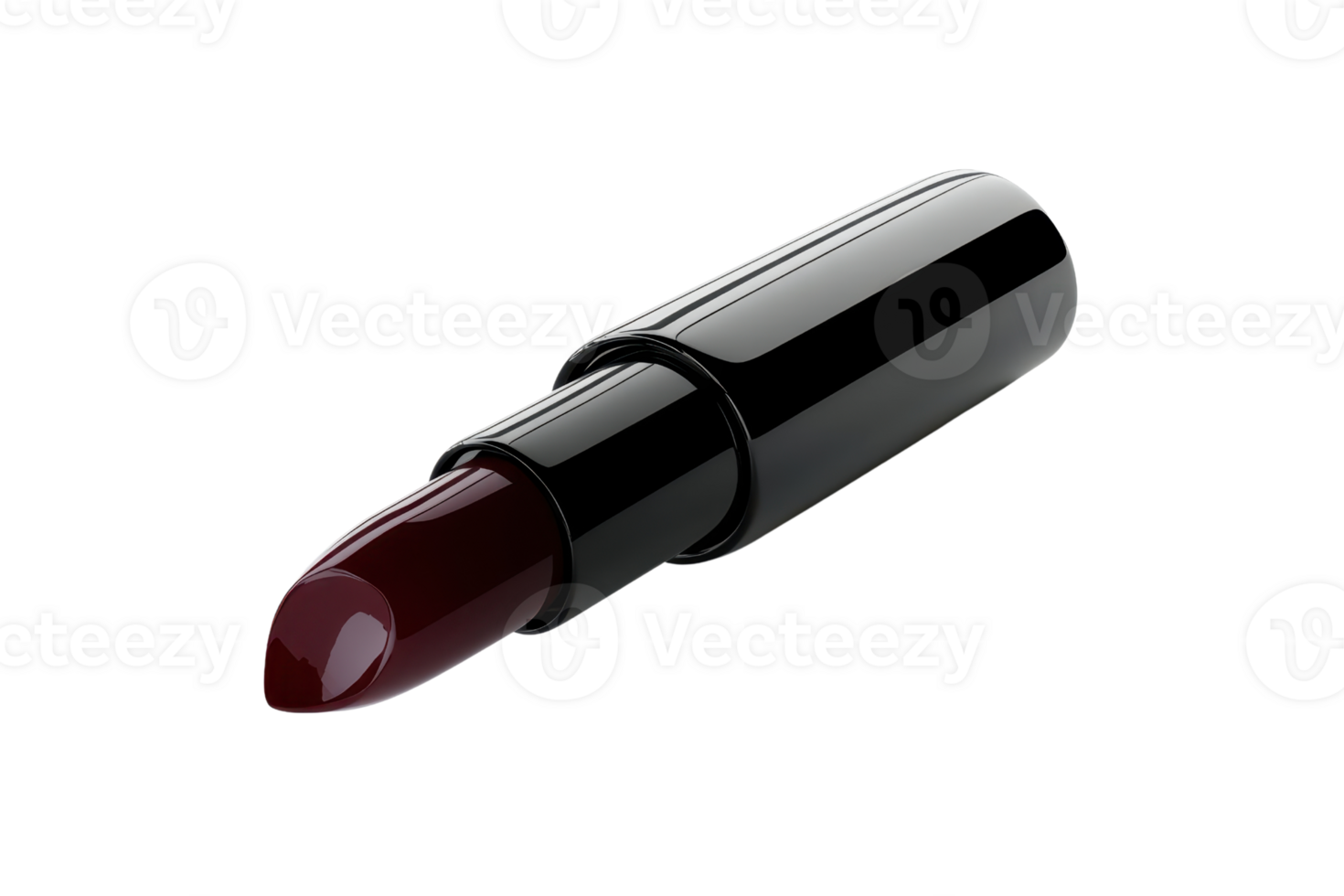 High-quality dark maroon lipstick in a black tube. Perfect choice for an elegant look and long-lasting wear. Ideal for beauty enthusiasts. png
