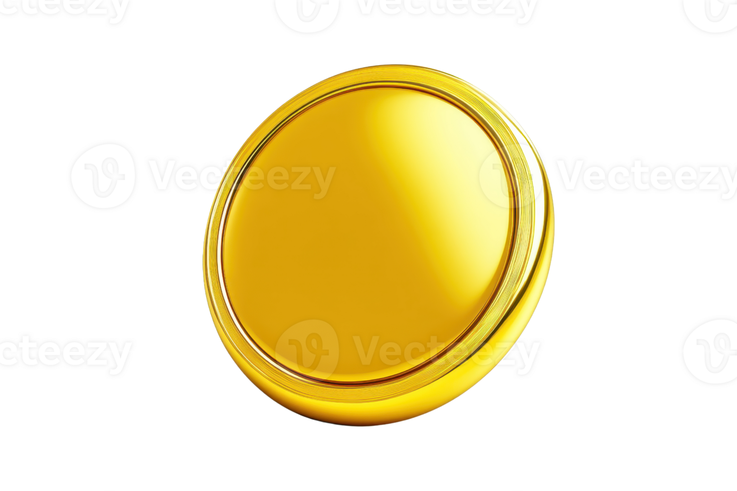 Shiny gold coin isolated on transparent background. symbolizing wealth and currency. Ideal for finance, investment, and economic themes. png