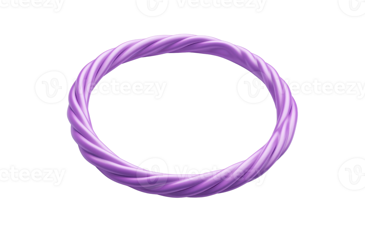Vibrant purple twisted bracelet, circular and stylish, perfect for fashion and accessories in a clear design, isolated on transparent background. png
