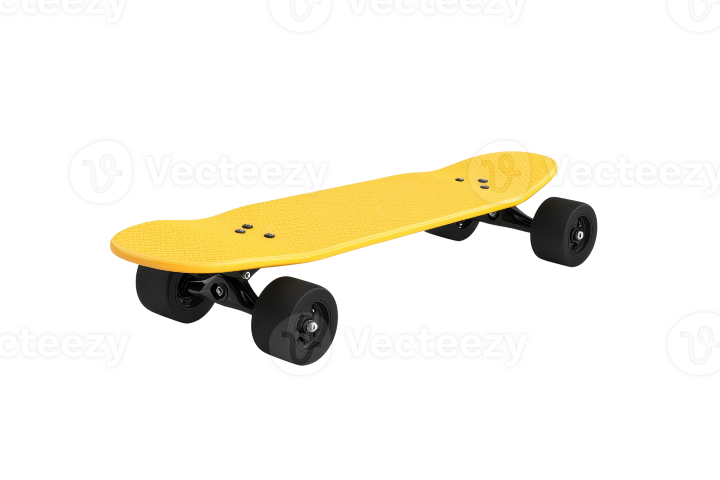 Yellow skateboard isolated on transparent background. showcasing sleek design and sturdy wheels perfect for skaters and outdoor enthusiasts. png