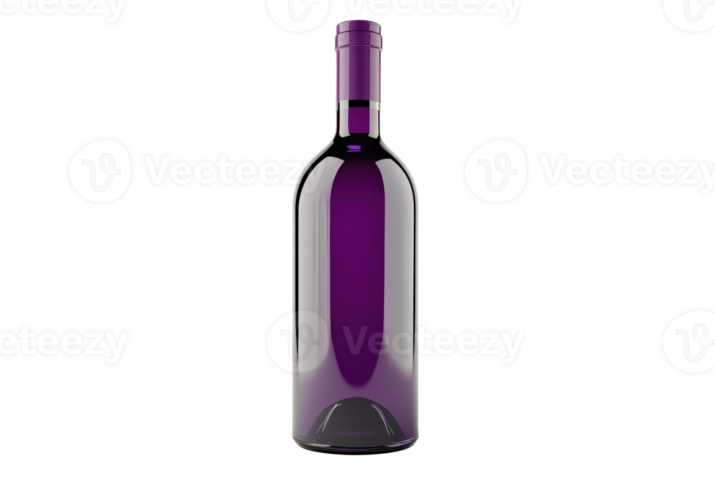 Elegant purple wine bottle isolated on transparent background. perfect for beverage branding, packaging designs, and advertising campaigns. png