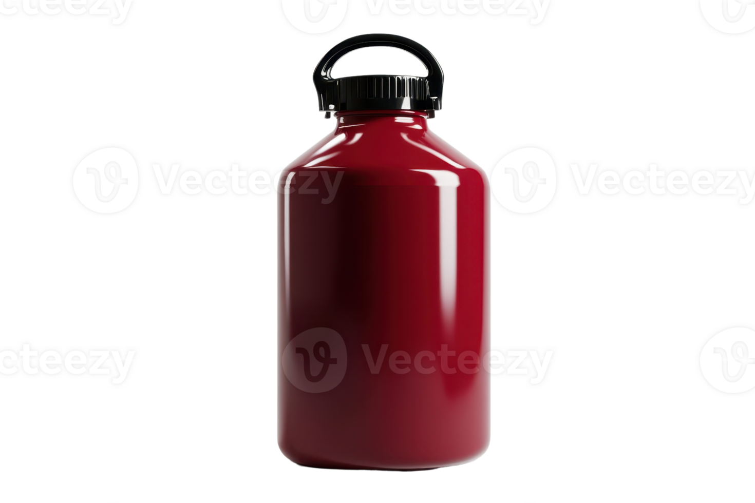 Red glossy bottle with black cap isolated on transparent background. perfect for product design and branding projects. png