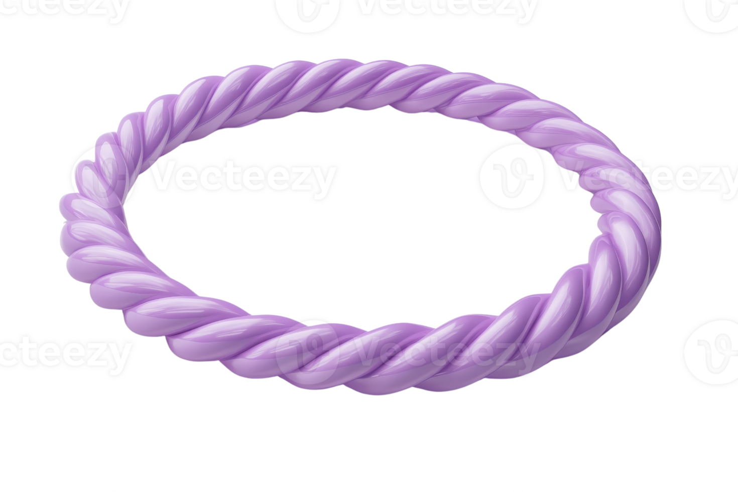 Violet twisted ring bracelet isolated on transparent background. Elegant fashion accessory in pastel color for stylish individuals and jewelry enthusiasts. png