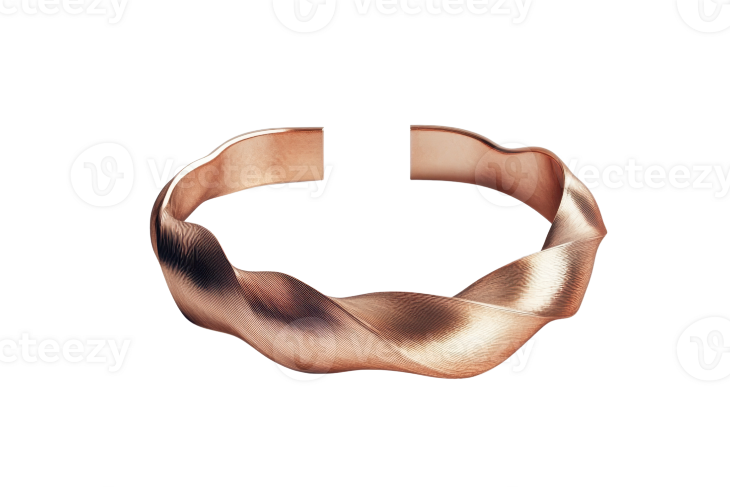 Elegant copper bracelet with a twisted design, perfect for enhancing any outfit with a touch of sophistication and style. png