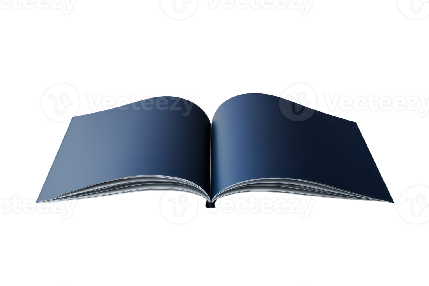 An open book with blank pages, ready for writing or illustration. Perfect for editorial and creative design use. png