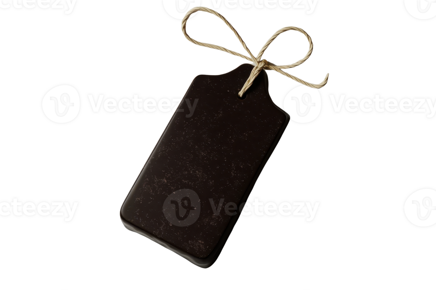 A blank brown tag with a rustic twine bow, perfect for DIY projects, gifts, or labels. png