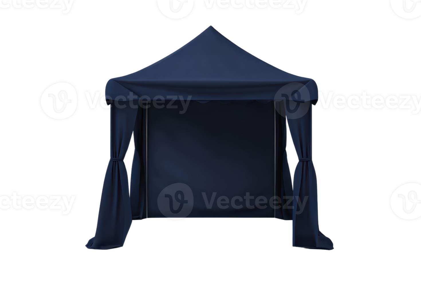 Navy blue pop-up canopy tent with open sides, perfect for outdoor events, markets, and shelter, isolated on a transparent background. png