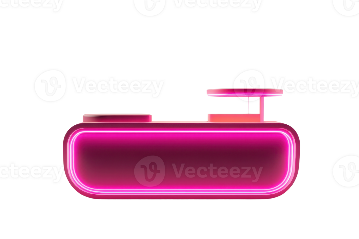 Futuristic pink neon submarine icon on a transparent background, symbolizing modern technology and innovation. png