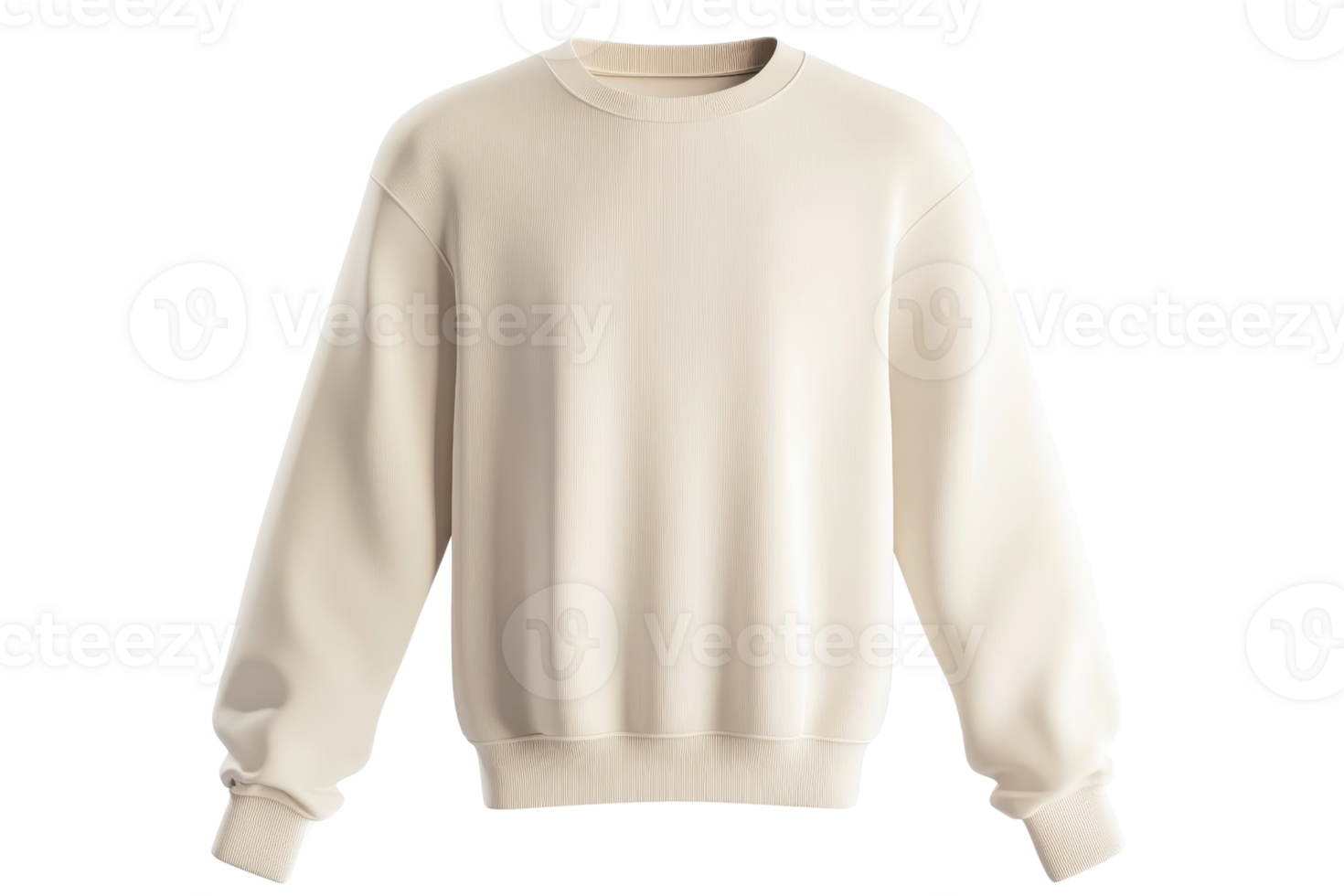 High-quality plain white sweatshirt with long sleeves and crewneck design, perfect for casual wear or customizable for personal or promotional use. png
