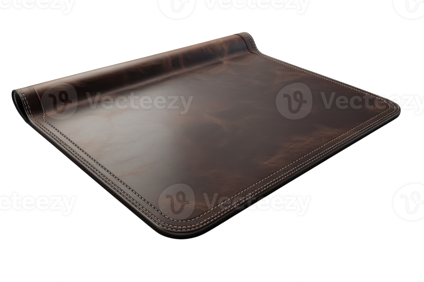 High-quality brown leather desk pad, stylish and durable, perfect for a professional office setting or home workspace. png