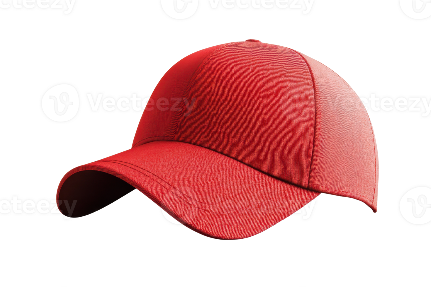 Isolated red baseball cap on transparent background. perfect for branding mockups, design templates, and casual fashion displays. png