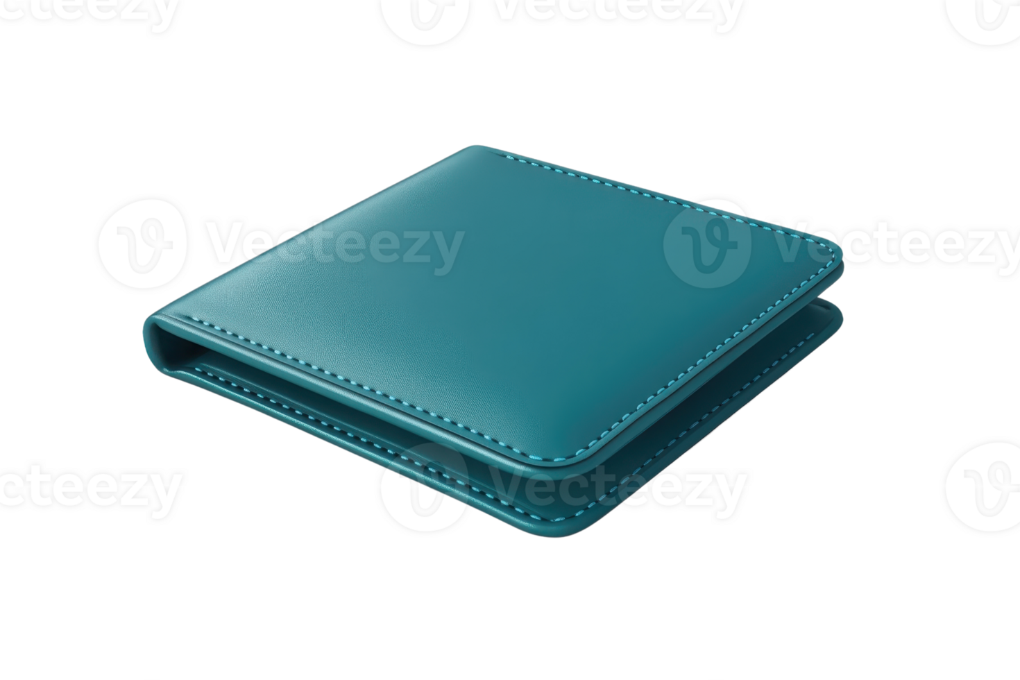 Elegant blue leather wallet with clean stitching, minimalist design, perfect for all occasions. Ideal for style-conscious individuals and gift purposes. png