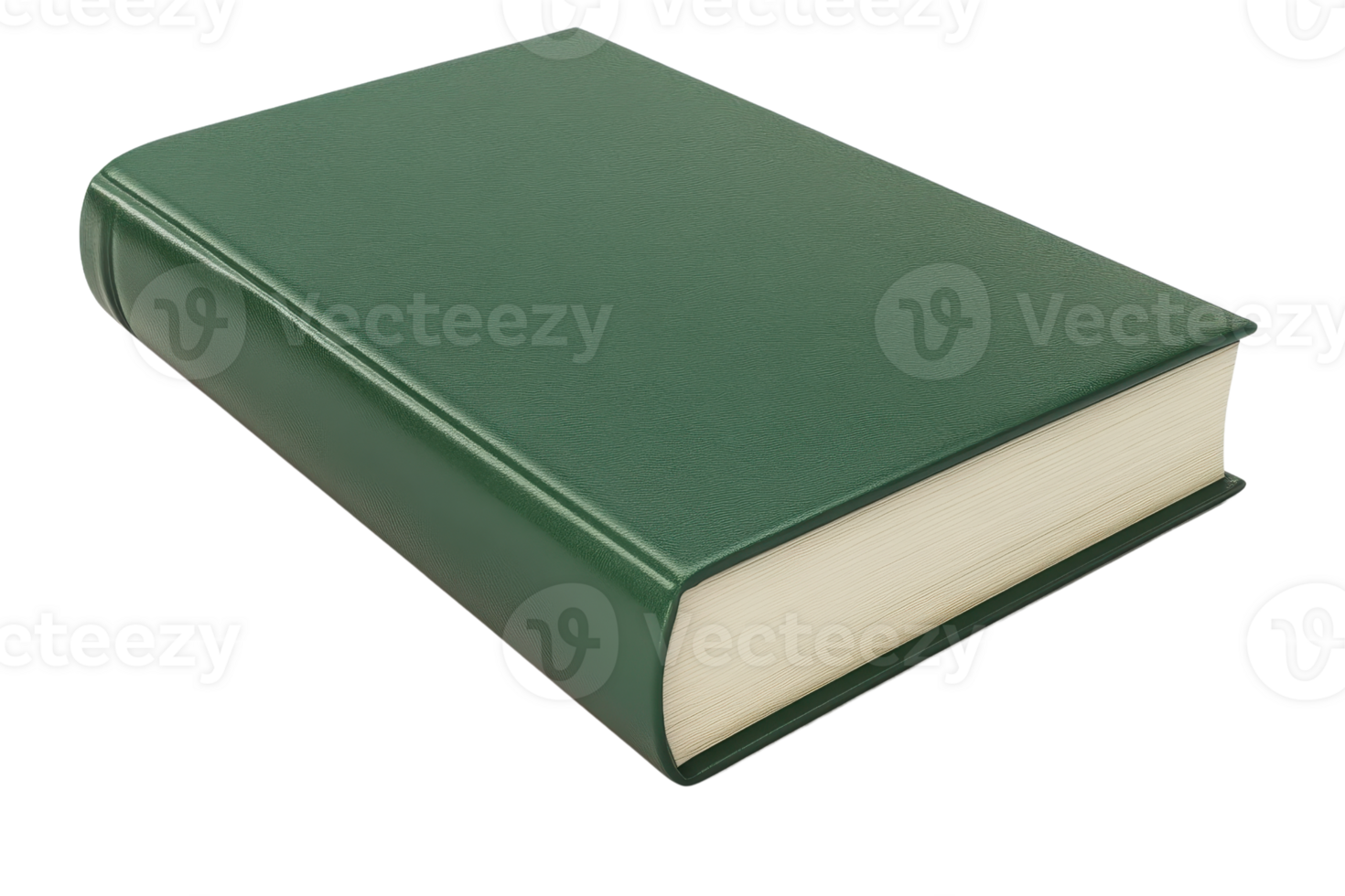 Closed green book with blank cover on transparent background. Ideal for educational, literature, and study concepts. png