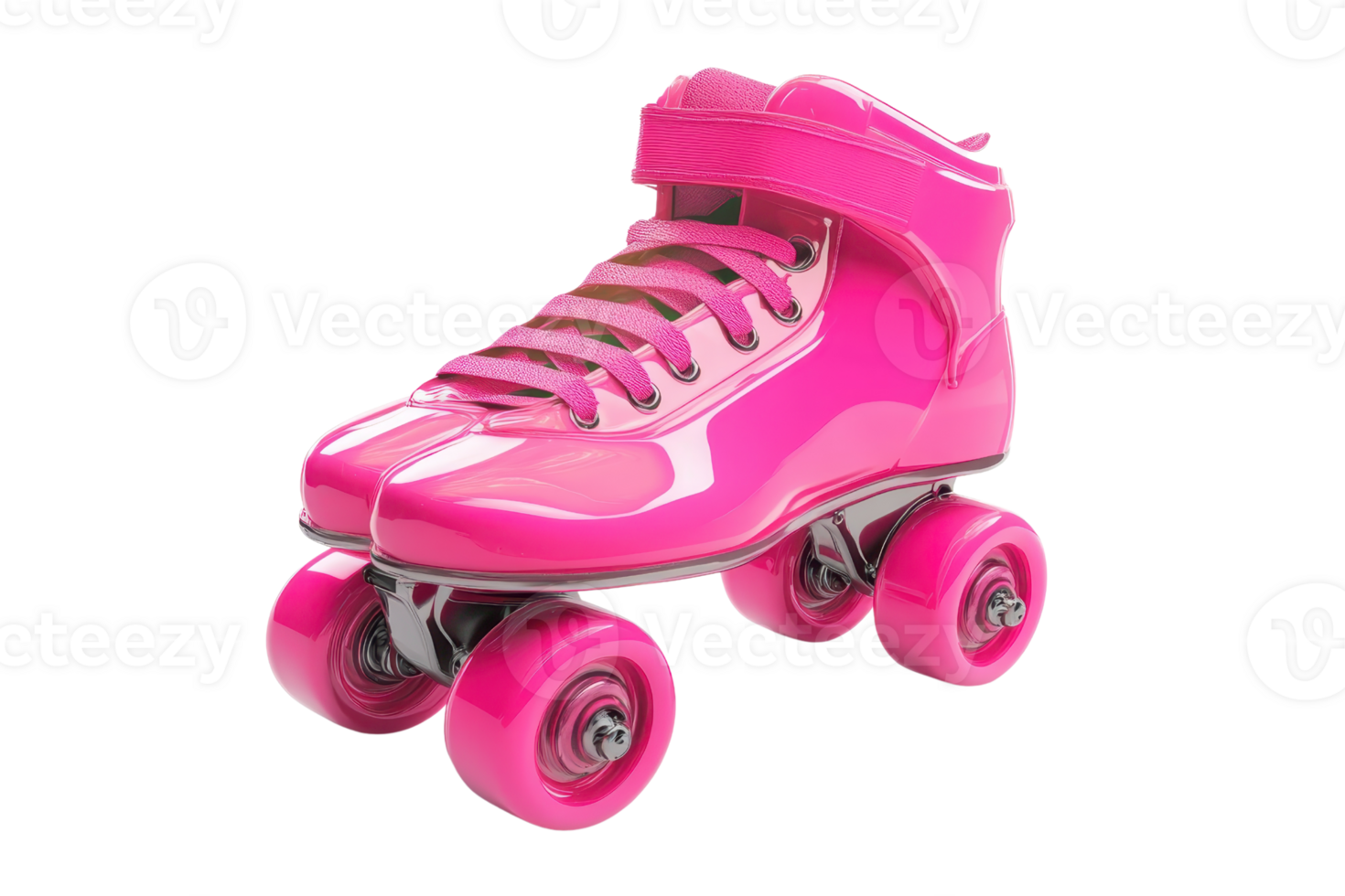 Vibrant pink roller skate isolated on transparent background. Perfect for sports and leisure activities. png