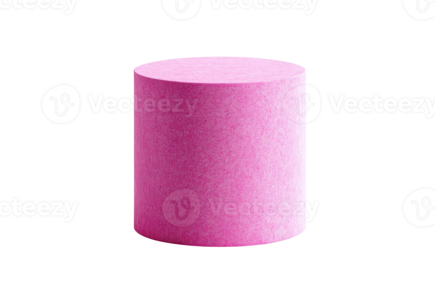 Vibrant pink cylinder with a smooth texture, isolated on a transparent background. Perfect for design elements and creative projects. png
