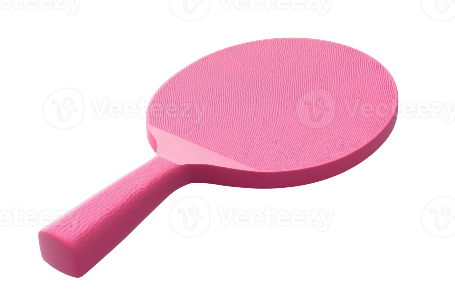 Close-up of a pink table tennis paddle isolated on transparent background. showing vibrant color and sleek design, ideal for sports equipment inventory. png