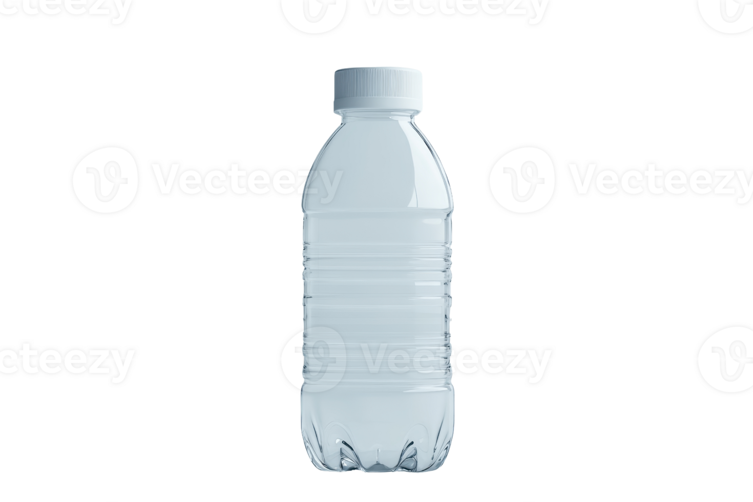 Clear plastic water bottle on a transparent background. Ideal for hydration and promoting clean water consumption. Eco-friendly message emphasized. png