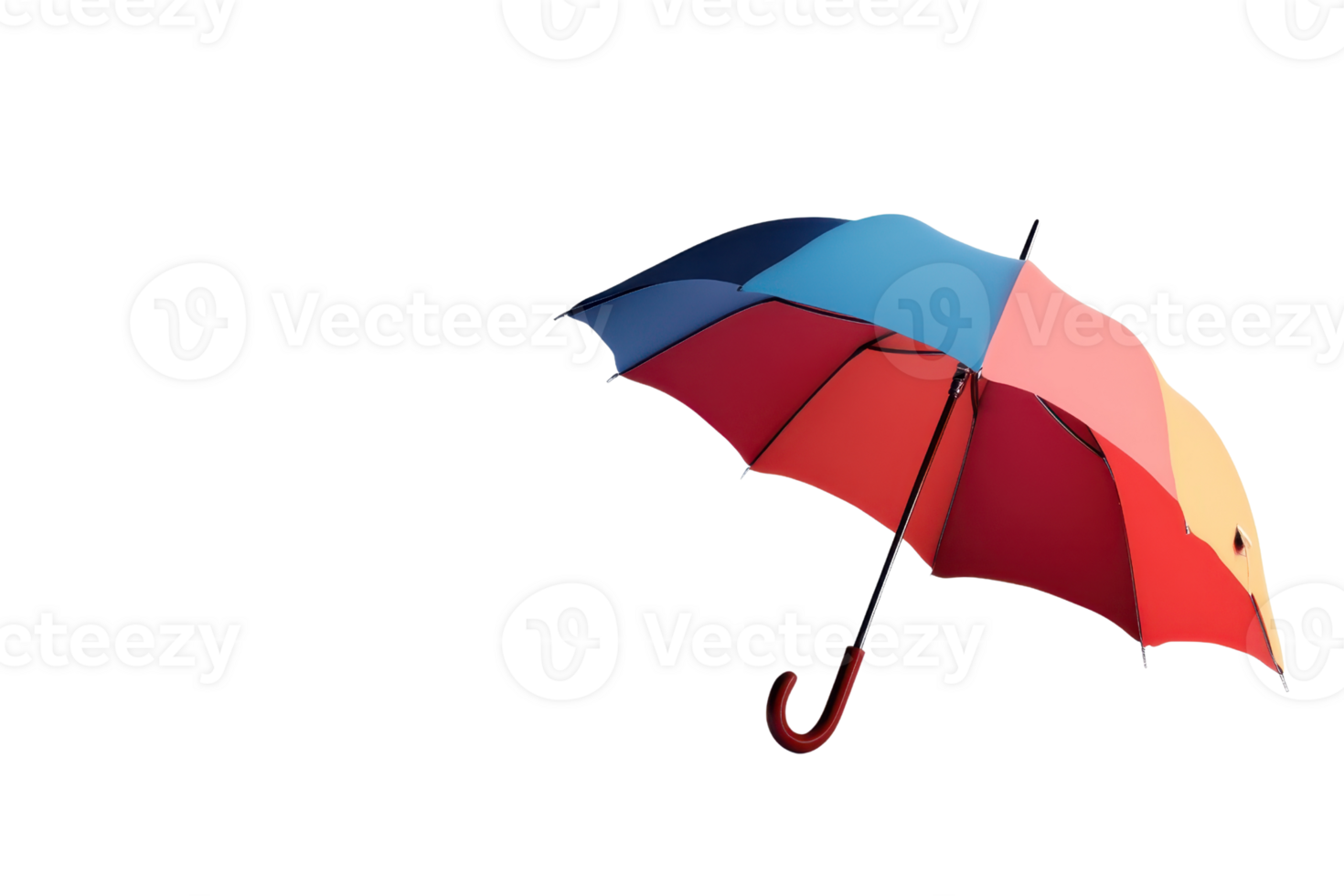 Colorful umbrella isolated on transparent background. Vibrant and stylish protection from rain and sunlight. png