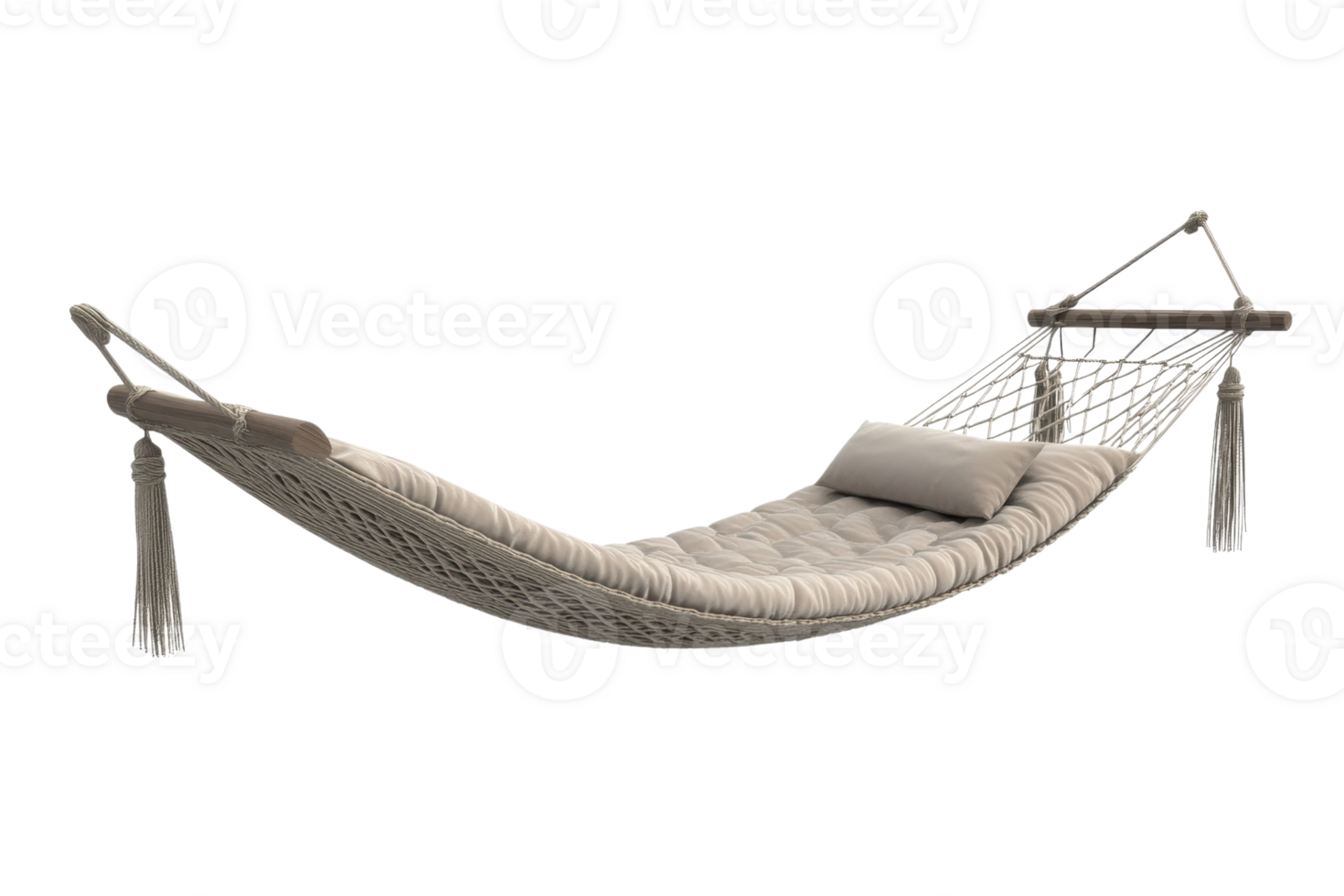Comfortable hammock with cushion, perfect for relaxing and unwinding outdoors in your backyard or patio. png